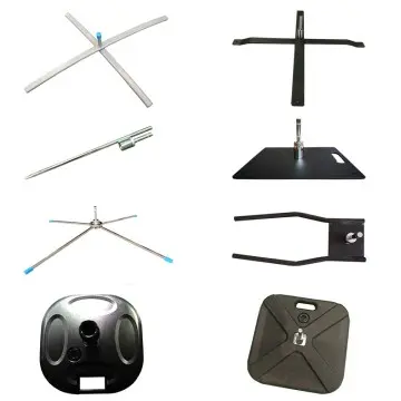 Steel base and plastic water tank base for beach feather flag