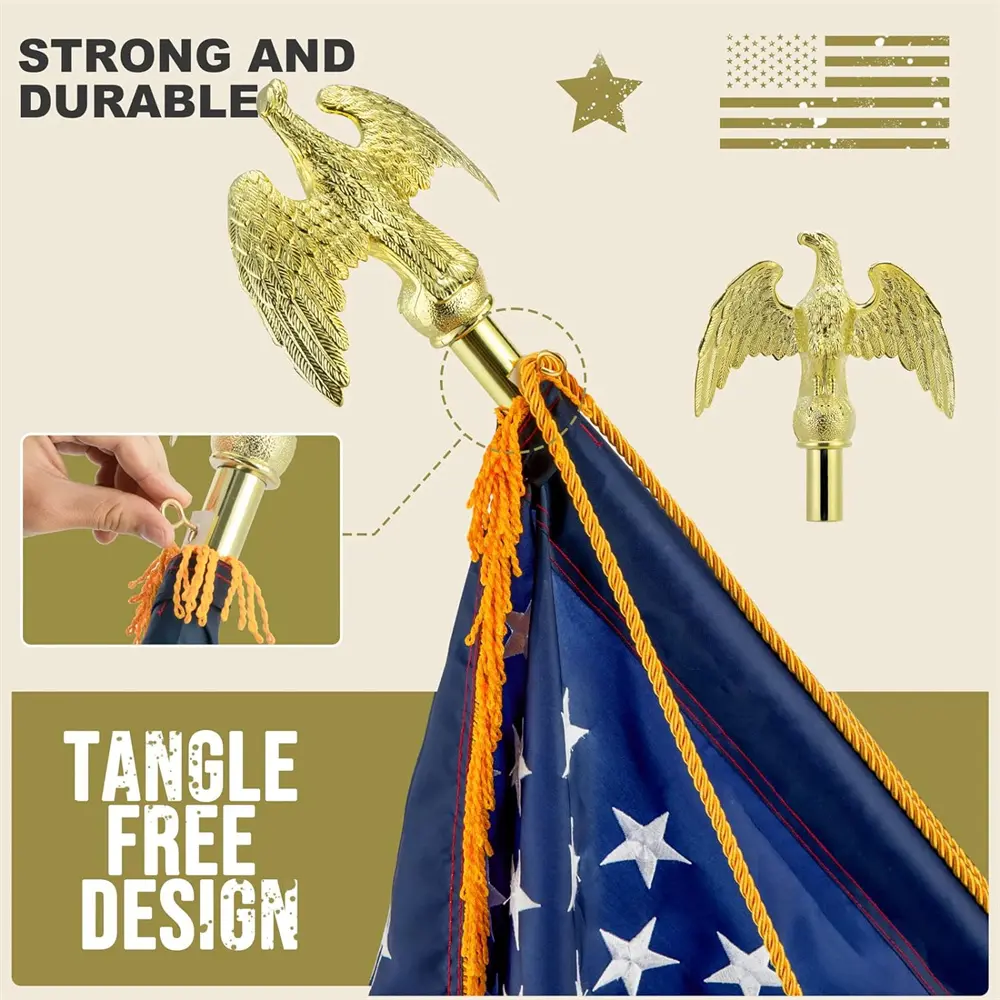 4-wooden flag pole