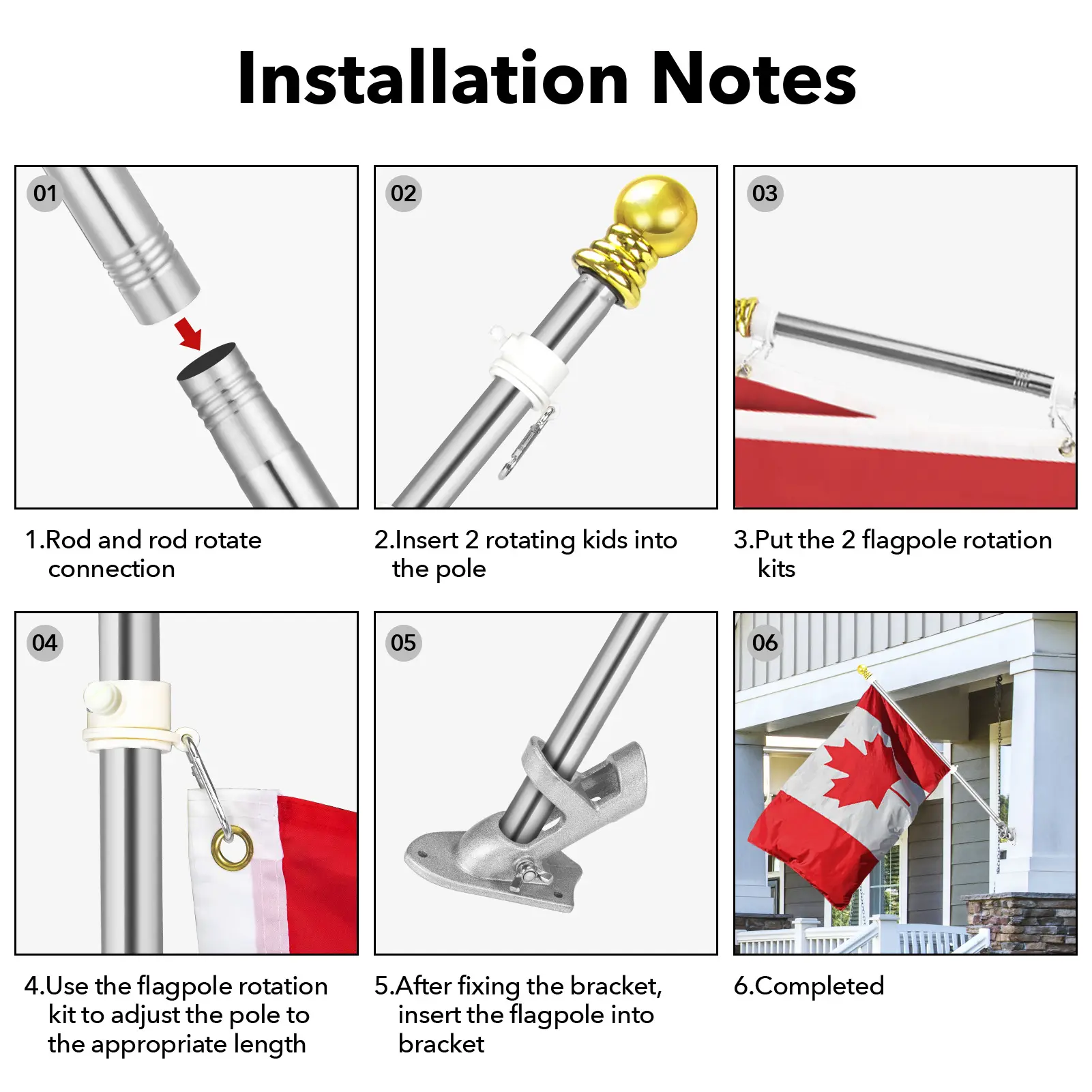 2-wall flag pole