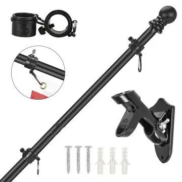 6ft Outdoor Black Stainless Steel Wall Mounted Flag pole