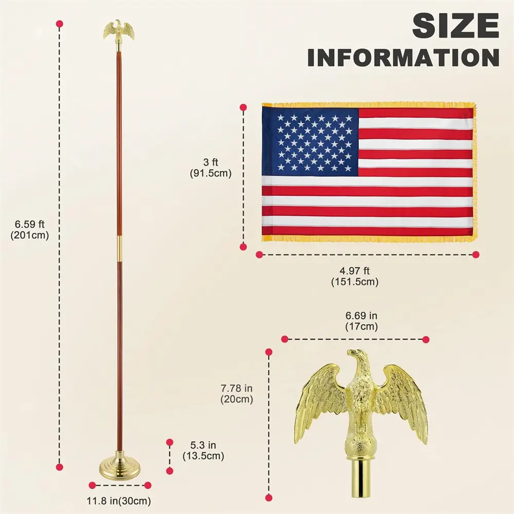 1 -wooden flag pole
