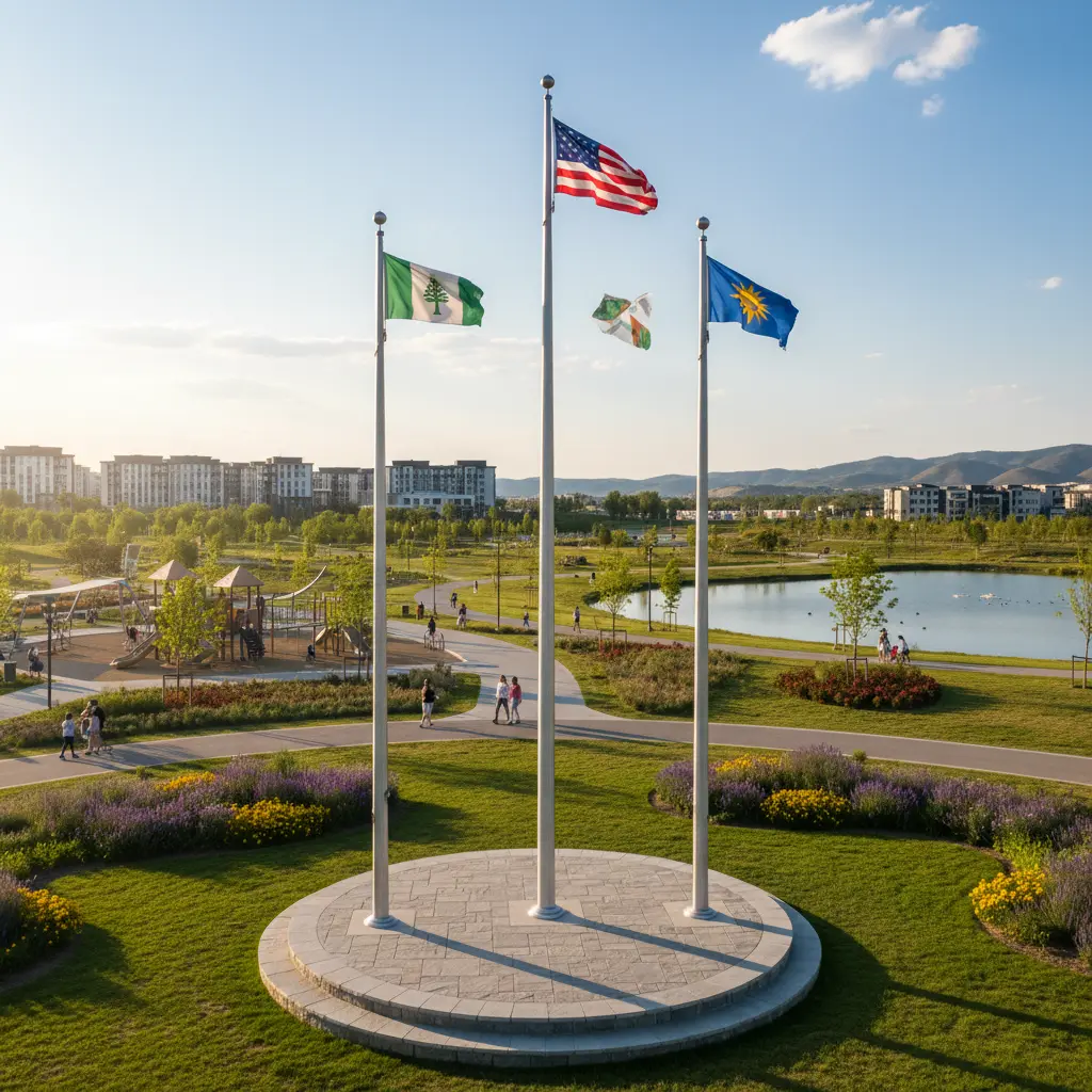 Stainless Steel Flagpoles For Community Parks