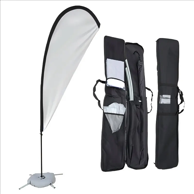 Beach Teardrop Flag Complete Set with Poles and Base