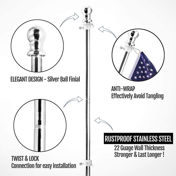 1-wall flag pole