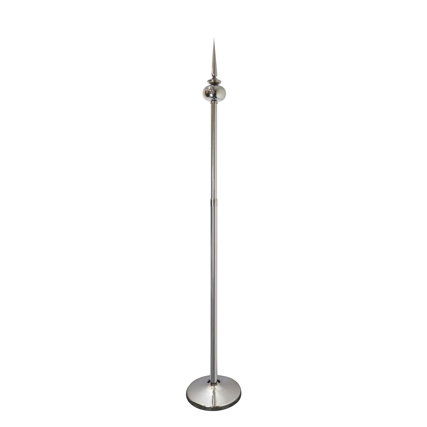 polished floor flag base pole with round weighted disc base for indoor use