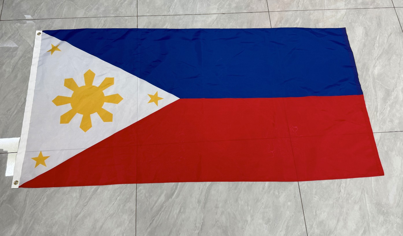 Custom printed national flag in polyester produced for overseas customers