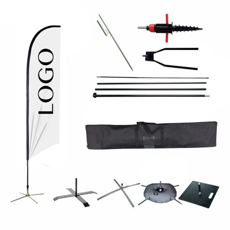 Beach Feather Flag Complete Set with Poles and Base