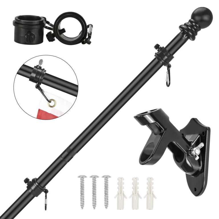 6ft-outdoor-black-stainless-steel-wall-mounted-flag-pole