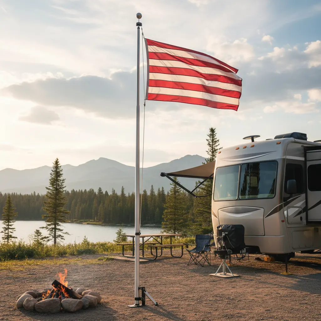 Aluminum Flagpole For Campsites And RVs