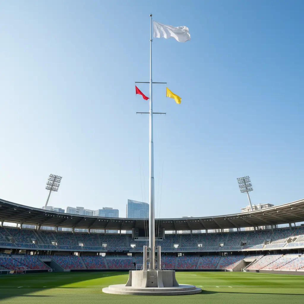 Telescoping Flagpole For Sports Stadiums
