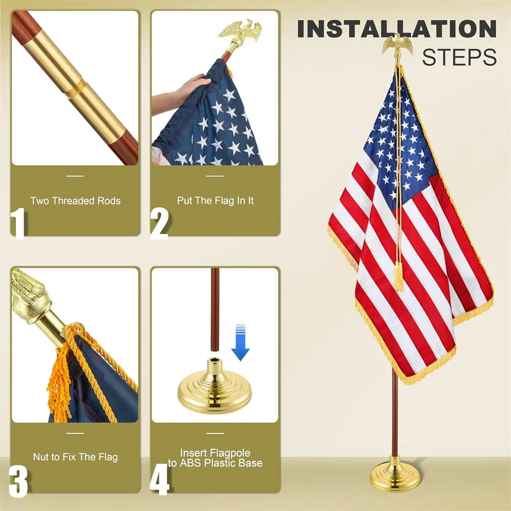 3-wooden flag pole