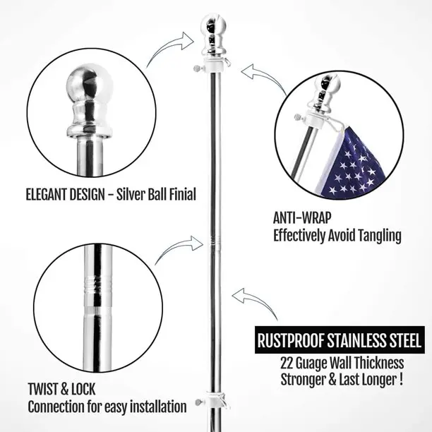 1-wall flag pole