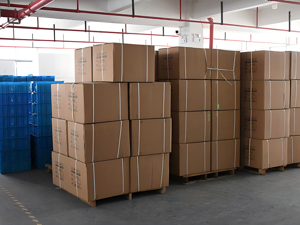 Consolidated export shipment packed and ready for delivery