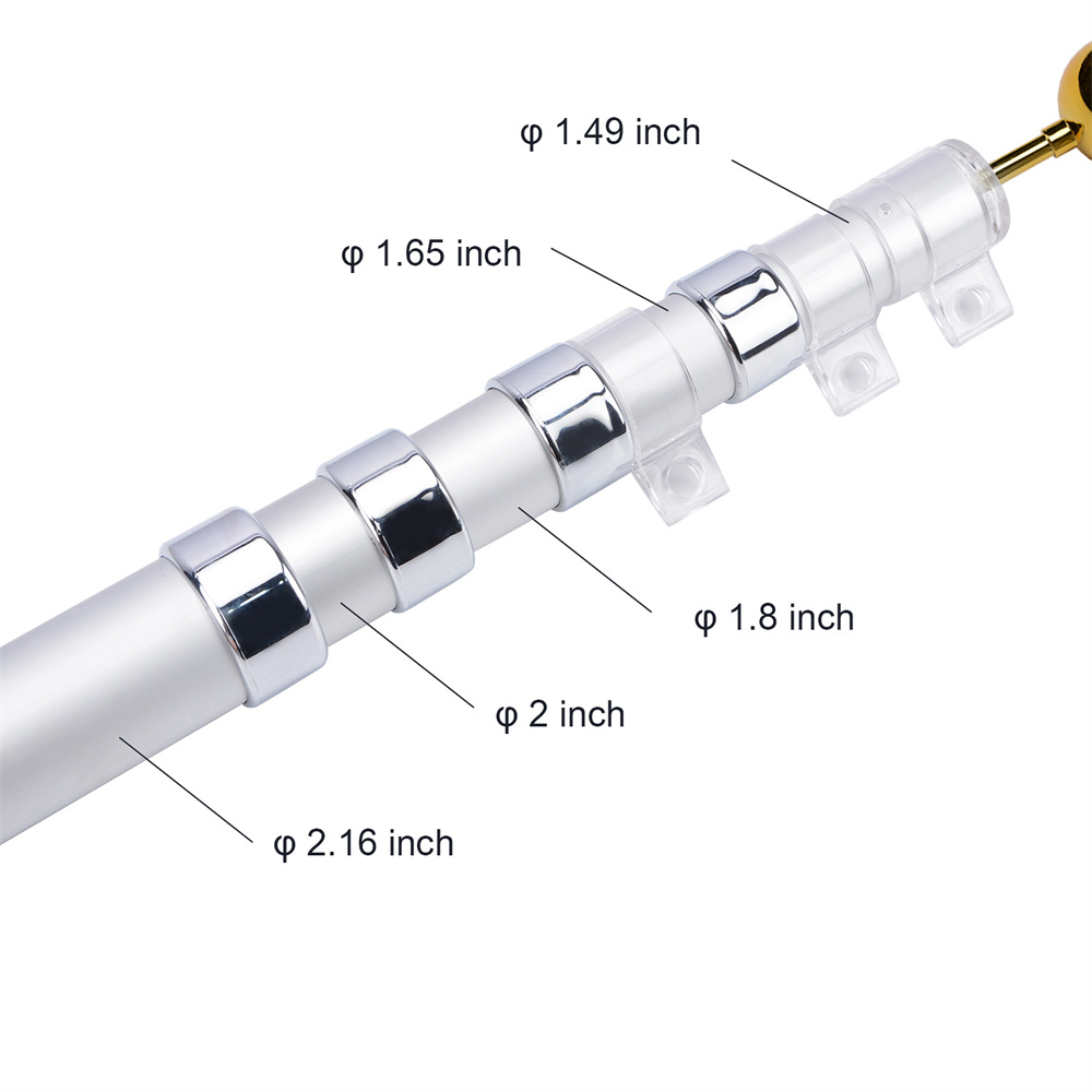 2 -Aluminum Telescopic Flag Pole Kit